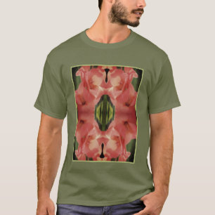 Pale Peach Gladiolus Flower Abstract   T-Shirt