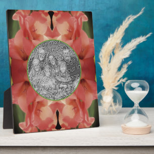 Pale Peach Gladiolus Flower Add Your Photo Plaque