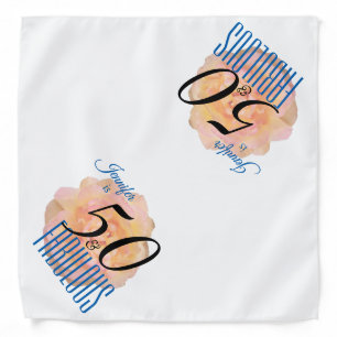 Pale Peach Rose 50 and Fabulous Birthday Party Bandana