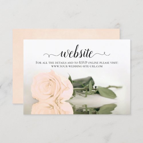 Pale Peach Rose Elegant Wedding Website Enclosure Card
