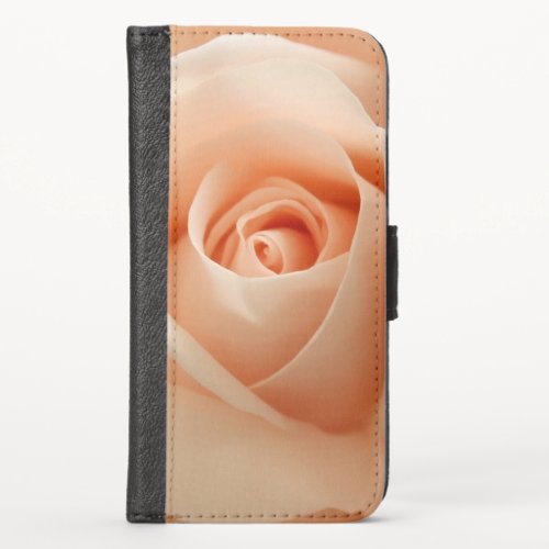 Pale Peach Rose iPhone X Wallet Case
