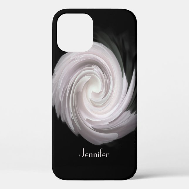 Pale Pink Abstract Swirl, Name,  Case-Mate iPhone Case (Back)