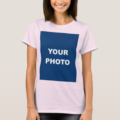 Pale Pink Add Image Photo Picture Logo Womens T_Shirt