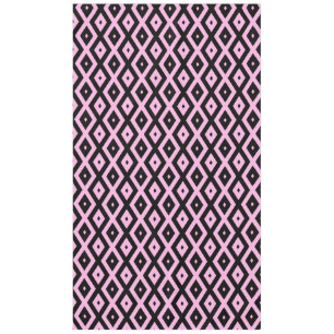 Pale pink and black diamond pattern tablecloth