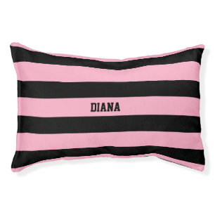 pale pink and black stripes pet bed