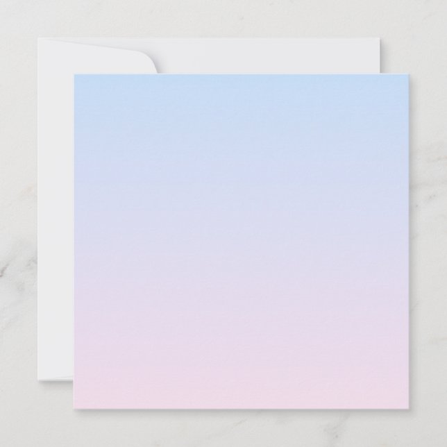 Pale Pink and Blue Gradient Background Note Card (Front)