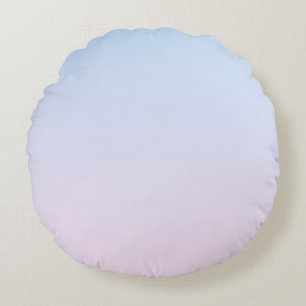 Pale Pink and Blue Gradient Background Round Pillow