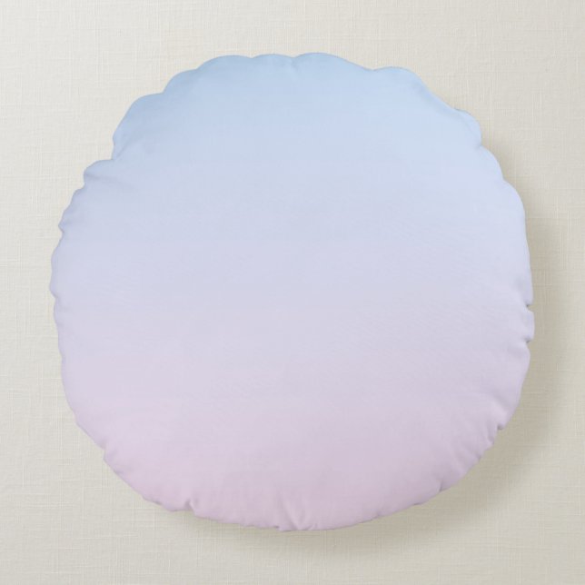 Pale Pink and Blue Gradient Background Round Pillow (Front)