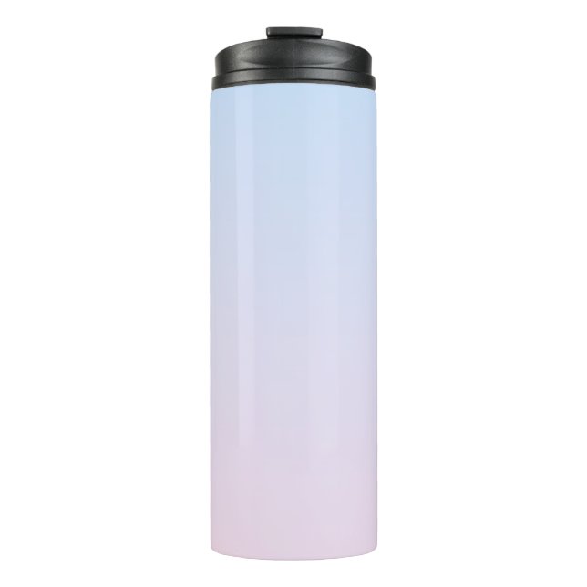 Pale Pink and Blue Gradient Background Thermal Tumbler (Front)