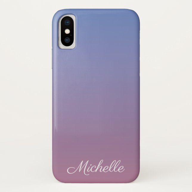 Pale pink and blue gradient ombre Case-Mate iPhone case (Back)