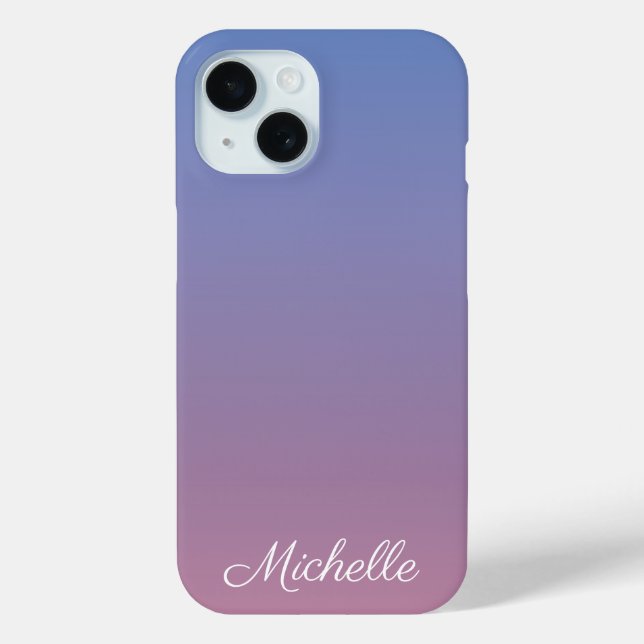 Pale pink and blue gradient ombre Case-Mate iPhone case (Back)