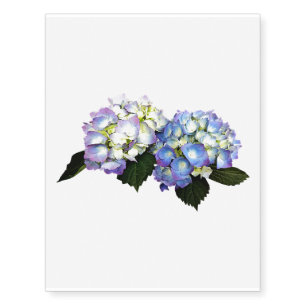 Pale Pink and Blue Hydrangea Temporary Tattoos