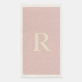 Pale Pink and Cream Pastel Monogrammed  Paper Guest Towels