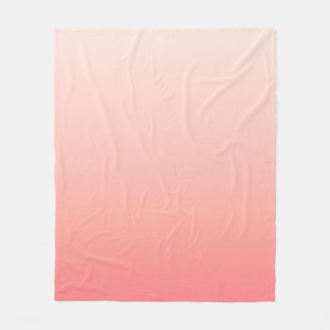 Pale pink and peach gradient fleece blanket (Front)