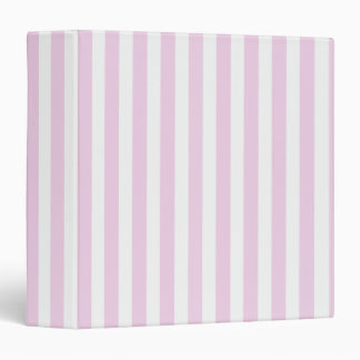Pale pink and white candy stripes 3 ring binder
