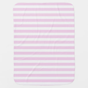Pale pink and white candy stripes baby blanket
