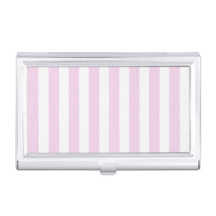 Pale pink and white candy stripes business card case