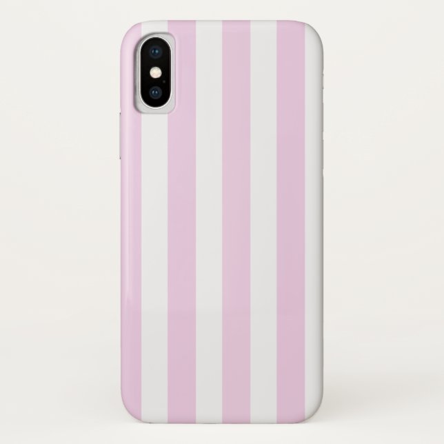 Pale pink and white candy stripes Case-Mate iPhone case (Back)