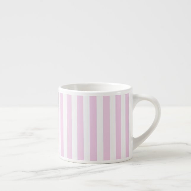 Pale pink and white candy stripes espresso cup (Right)