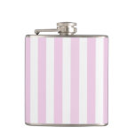 Pale pink and white candy stripes flask