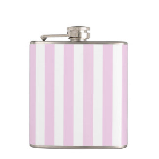 Pale pink and white candy stripes flask