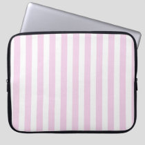 Pale pink and white candy stripes laptop sleeve