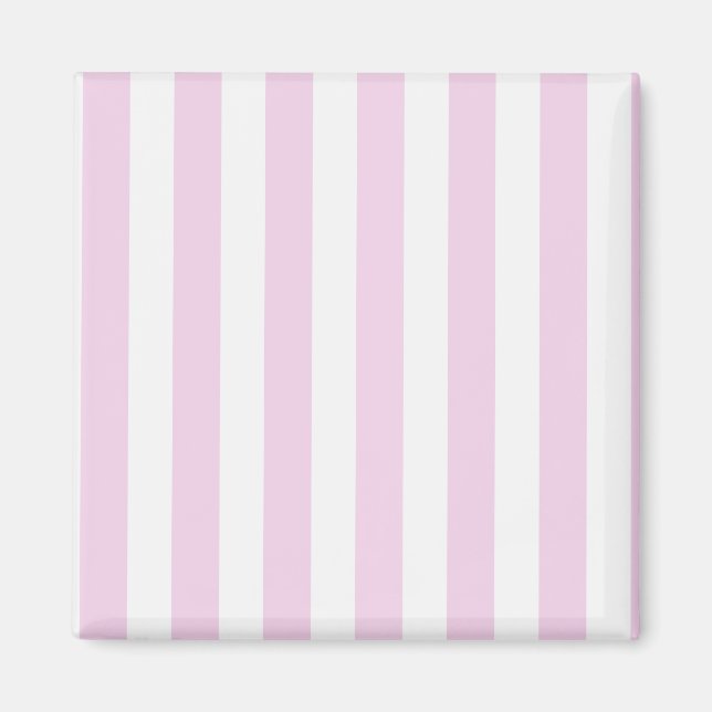 Pale pink and white candy stripes magnet (Front)