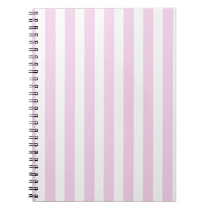 Pale pink and white candy stripes notebook