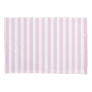 Pale pink and white candy stripes pillow case