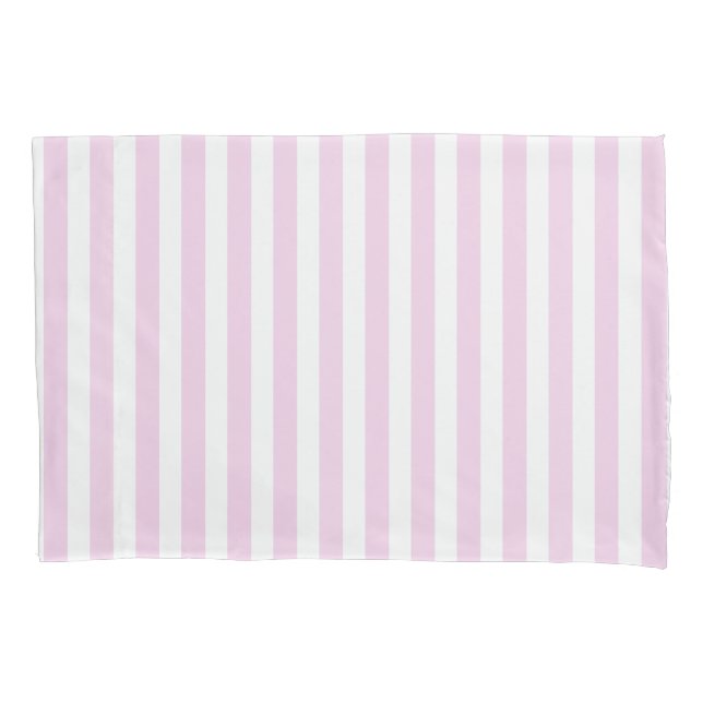 Pale pink and white candy stripes pillow case (Front)