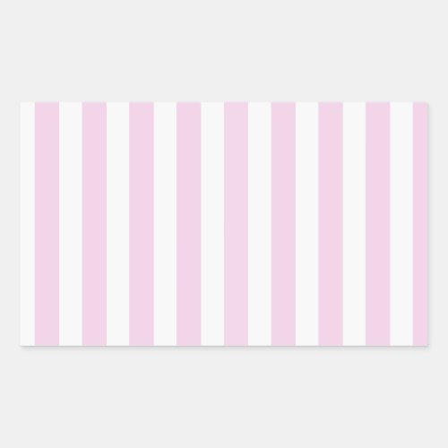 Pale pink and white candy stripes rectangular sticker