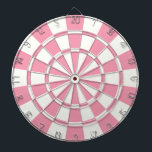 Pale Pink And White Dartboard With Darts<br><div class="desc">Pale Pink And White Dart Board</div>