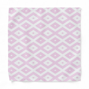Pale pink and white diamond pattern bandana