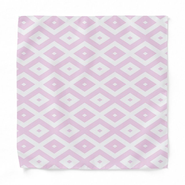 Pale pink and white diamond pattern bandana (Front)