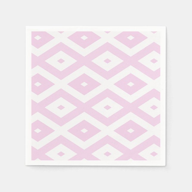Pale pink and white diamond pattern napkins (Front)
