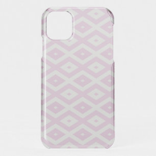 Pale pink and white diamond pattern iPhone 11 case