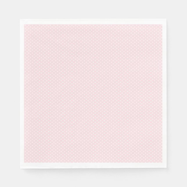 Pale pink and white mini polka dot napkins (Front)