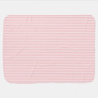 Pale Pink and White Stripes Receiving Blanket