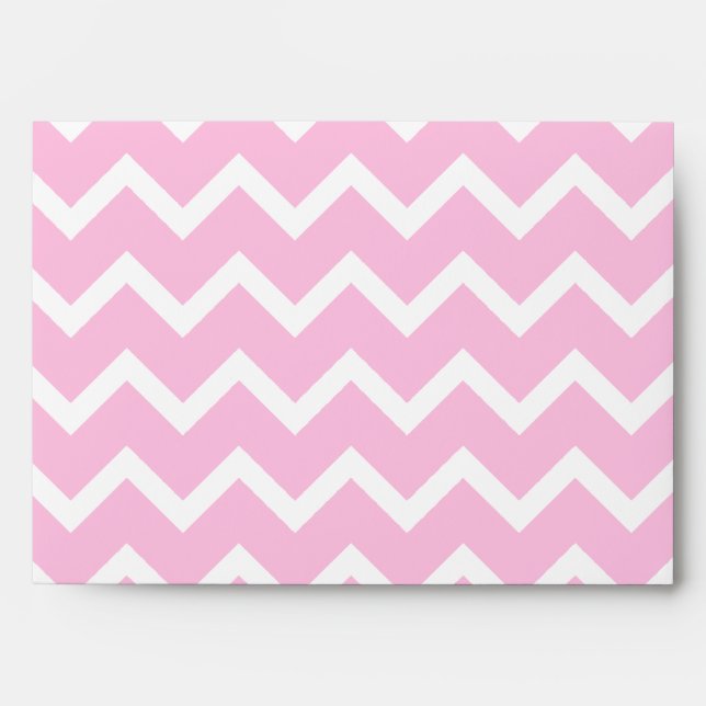 Pale Pink and White Zigzag Pattern. Envelope (Front)