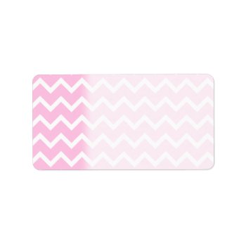 Pale Pink And White Zigzag Pattern. Label by Graphics_By_Metarla at Zazzle