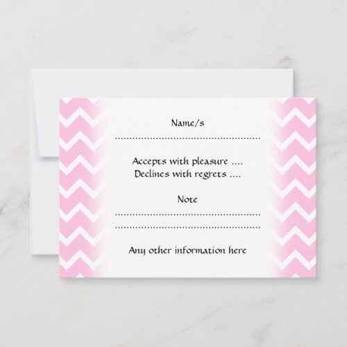 Pale Pink and White Zigzag Pattern. Custom Invitation