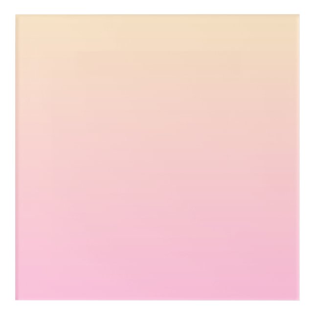 Pale pink and yellow gradient background acrylic print (Front)
