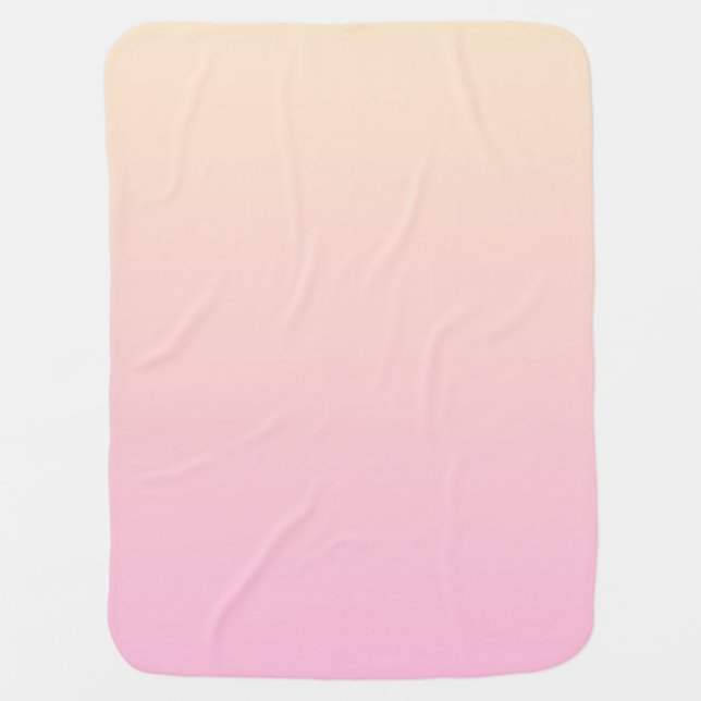 Pale pink and yellow gradient background baby blanket (Front)