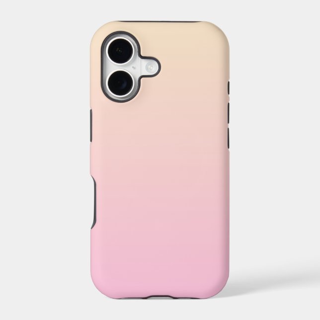 Pale pink and yellow gradient background iphone case (Back)