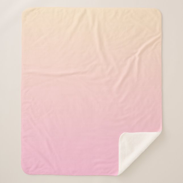 Pale pink and yellow gradient background sherpa blanket (Front)