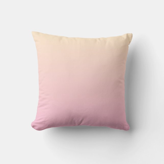 Pale pink and yellow gradient background throw pillow (Front)