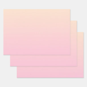 Pale pink and yellow gradient background wrapping paper sheets
