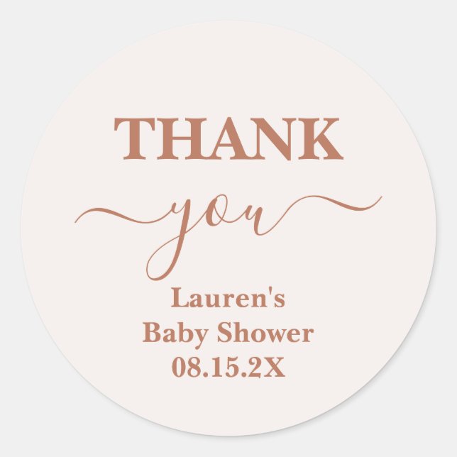 Pale Pink Baby Shower Girl Classic Round Sticker (Front)