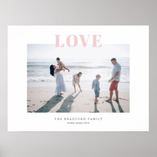 Pale Pink Big Love Memory Event Family Photo Poster