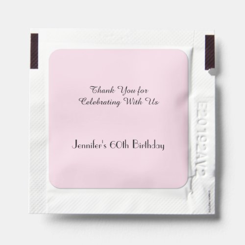 Pale Pink Birthday Party Personalized Hand Sanitizer Packet